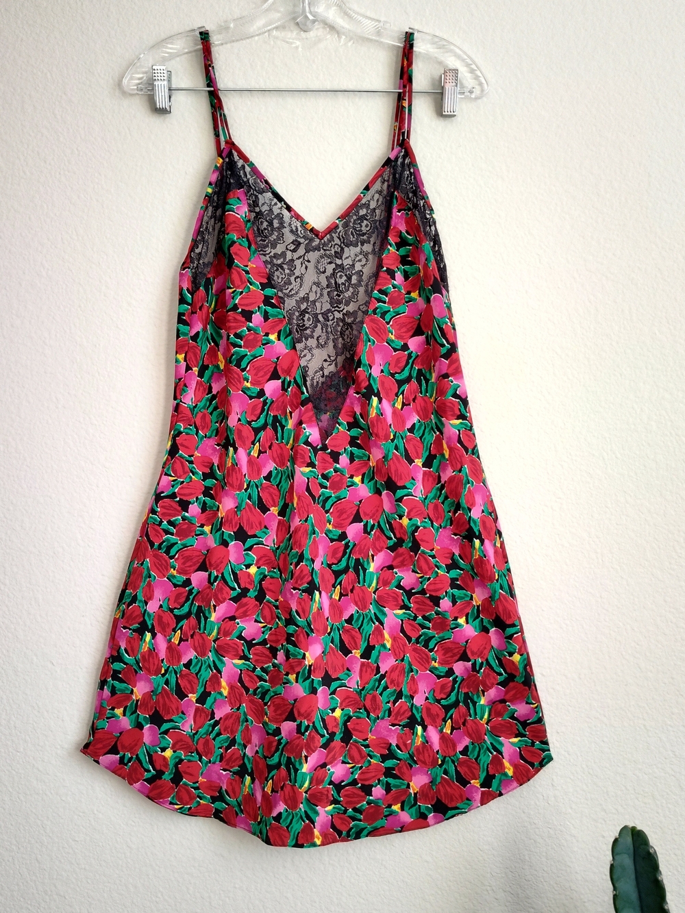💕 Victorias Secret Vtg Floral Lace Satin Babydoll Chemise Slip Dress Lingerie L
